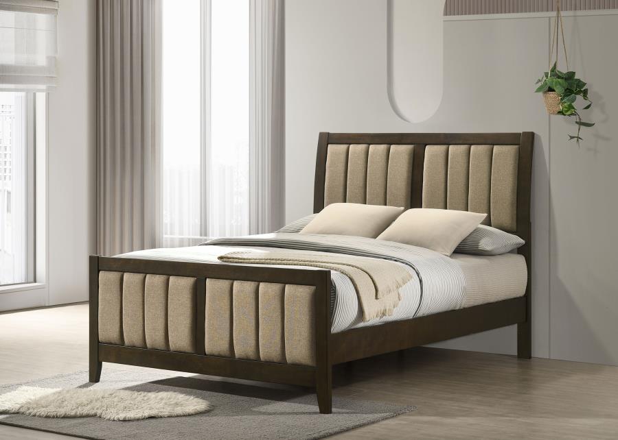 Wilkes 51-inch Upholstered Full Bed Dark Cocoa view 2