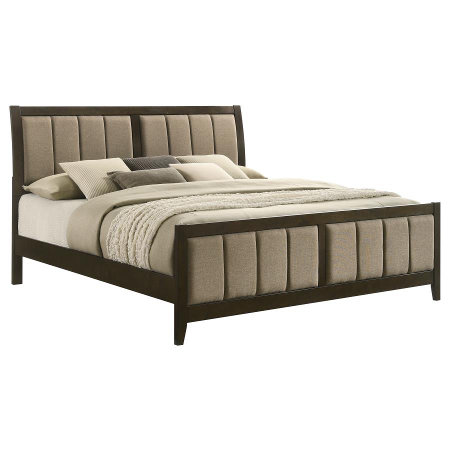 Wilkes 51-inch Upholstered Eastern King Bed Dark Cocoa view 3