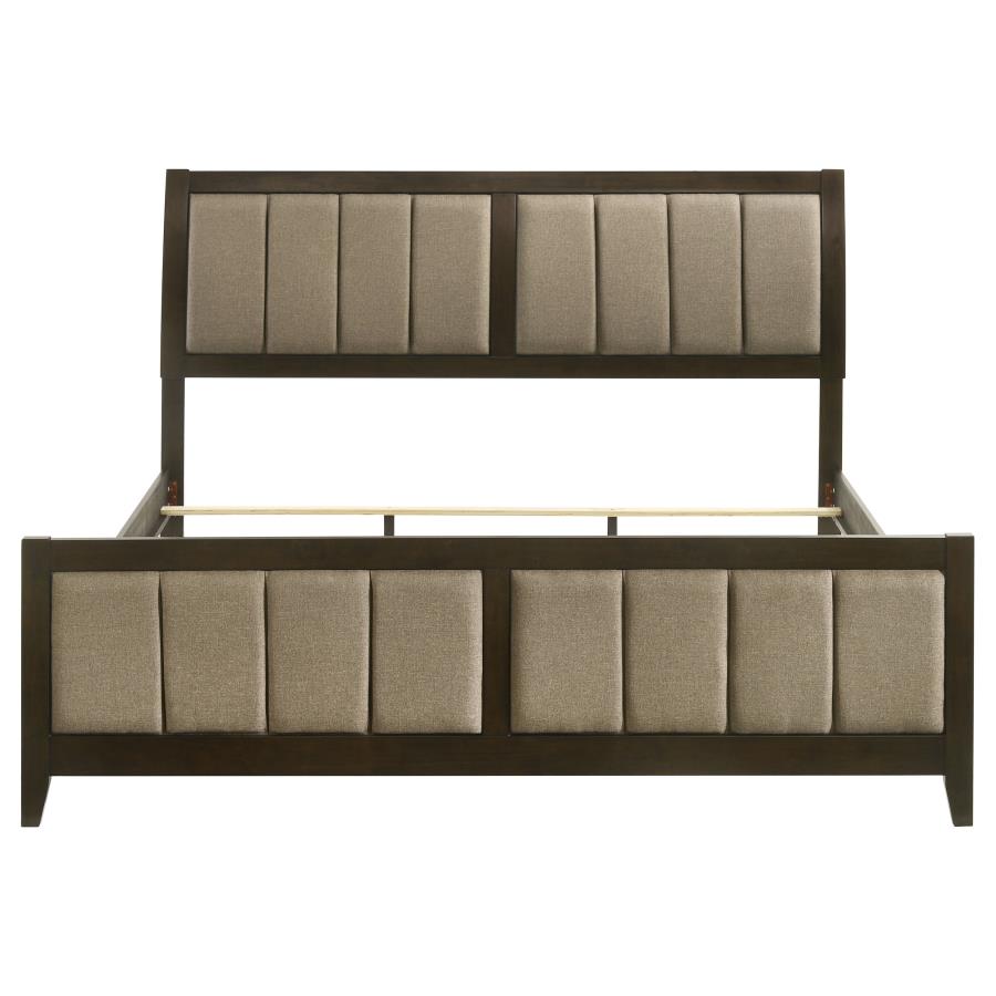 Wilkes 51-inch Upholstered Eastern King Bed Dark Cocoa view 4