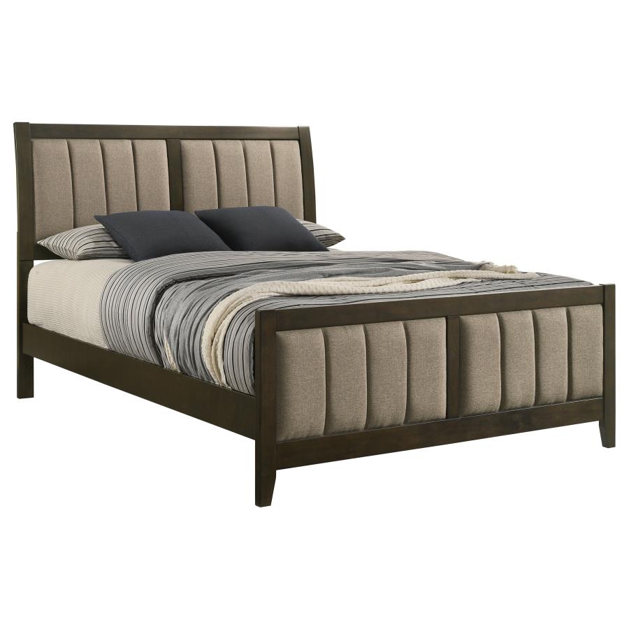 Wilkes 51-inch Upholstered Queen Bed Dark Cocoa view 3