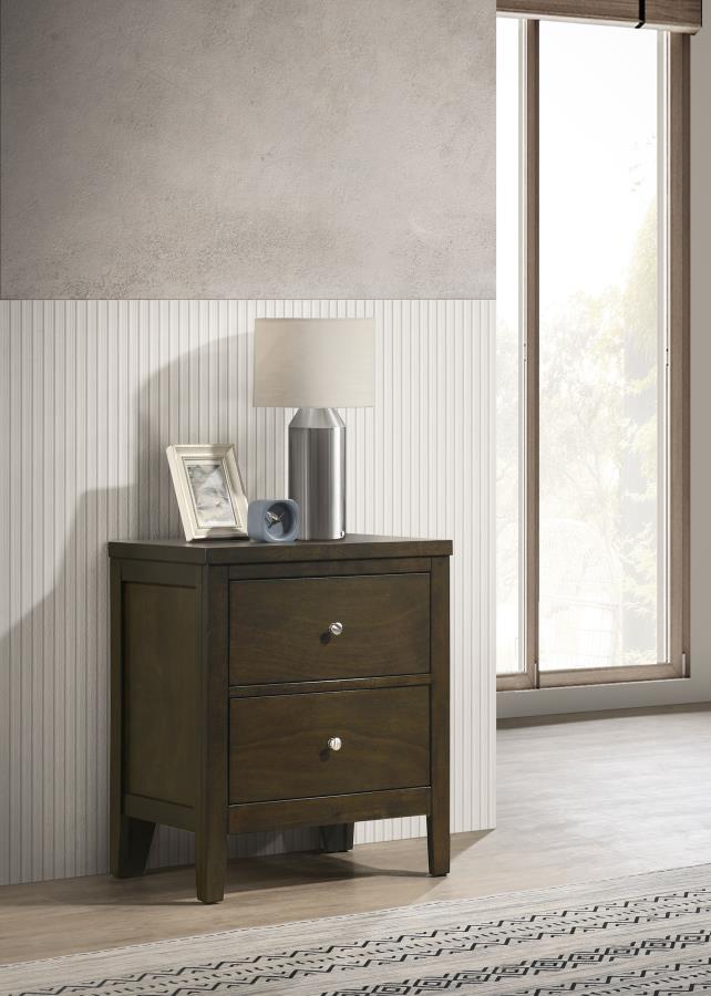 Wilkes 2-drawer Nightstand Bedside Table Dark Cocoa view 2
