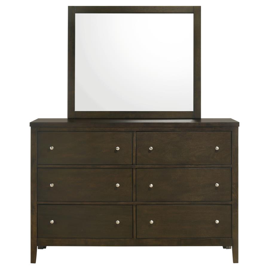 Wilkes 6-drawer Dresser and Mirror Dark Cocoa view 3