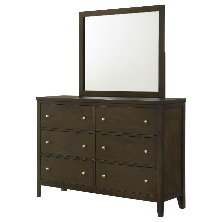 Wilkes 6-drawer Dresser and Mirror Dark Cocoa view 4