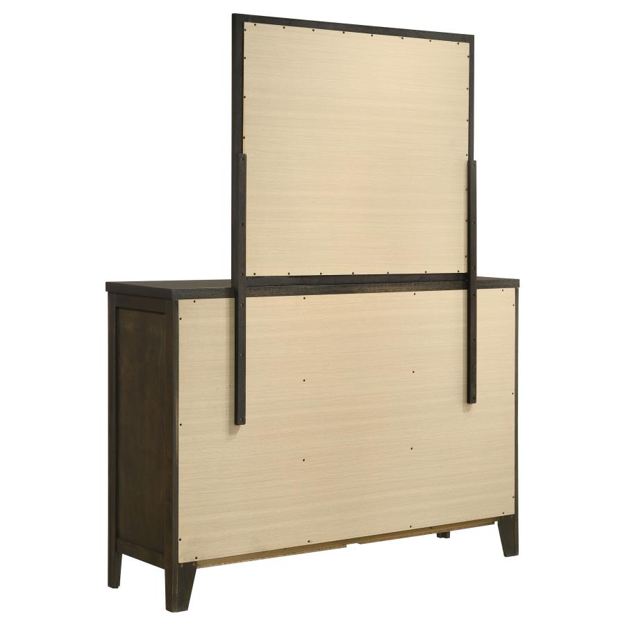 Wilkes 6-drawer Dresser and Mirror Dark Cocoa view 6