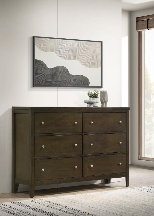 Wilkes 6-drawer Dresser Cabinet Dark Cocoa view 2