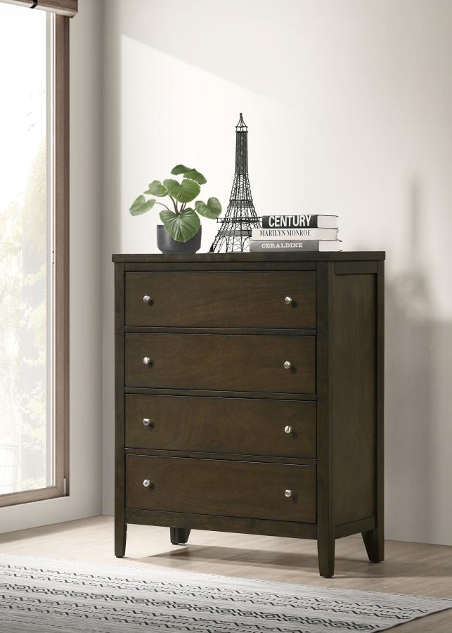 Wilkes 4-drawer Chest of Drawers Dark Cocoa view 2