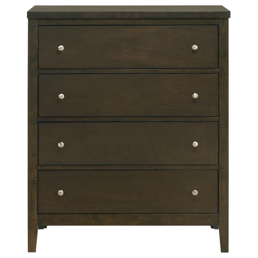 Wilkes 4-drawer Chest of Drawers Dark Cocoa view 3