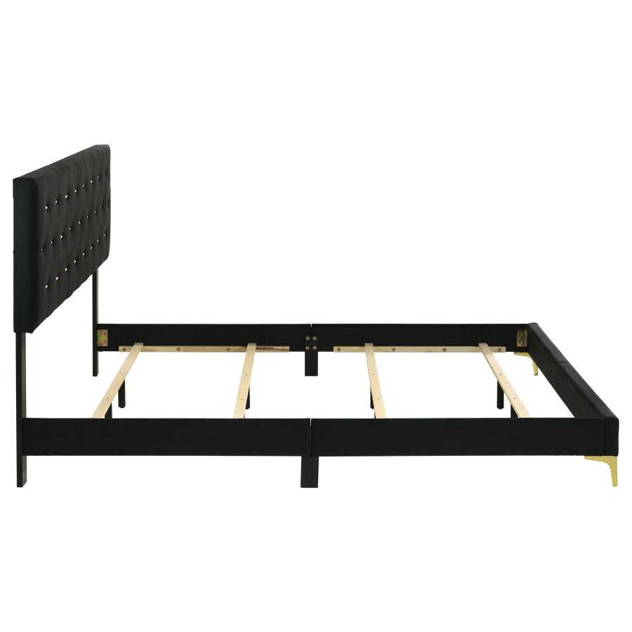 Kendall Upholstered Eastern King Panel Bed Black view 6
