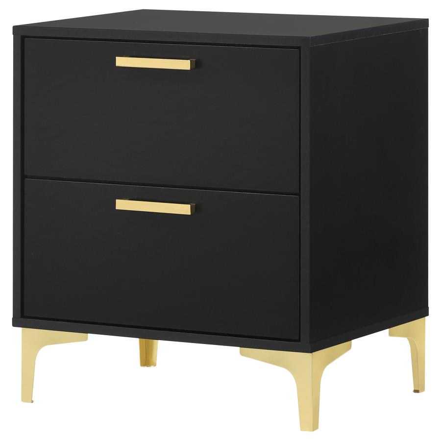 Kendall 2-drawer Nightstand Black view 4