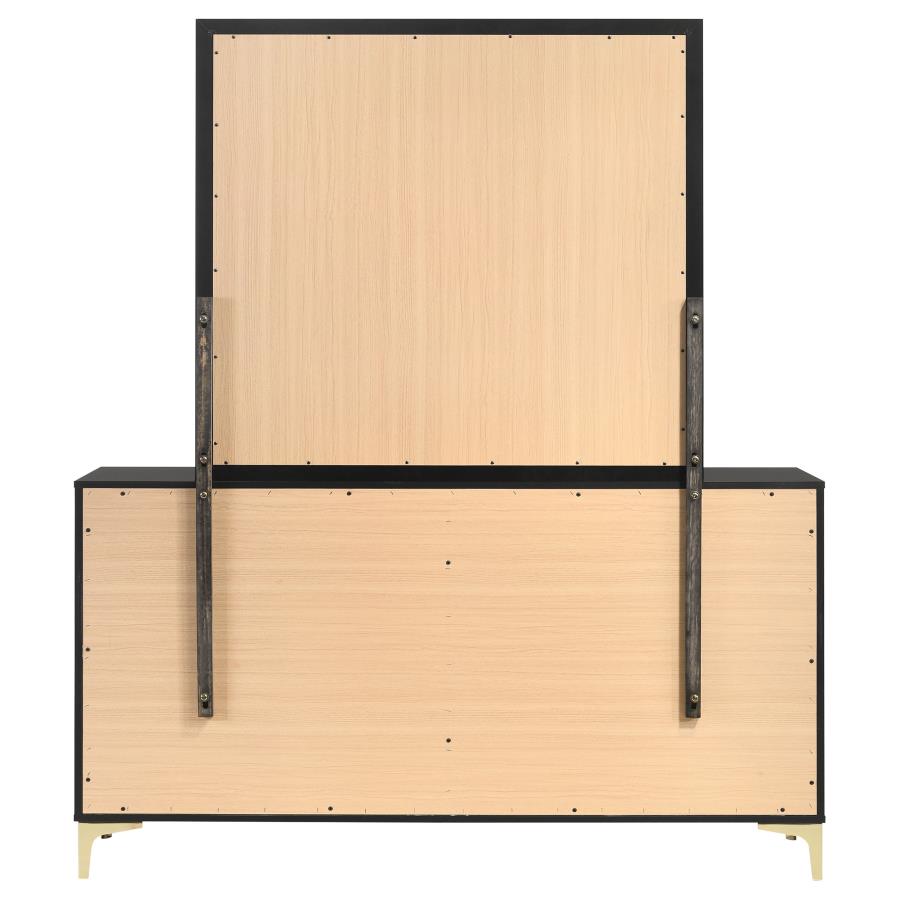 Kendall 6-drawer Dresser with Mirror Black view 7