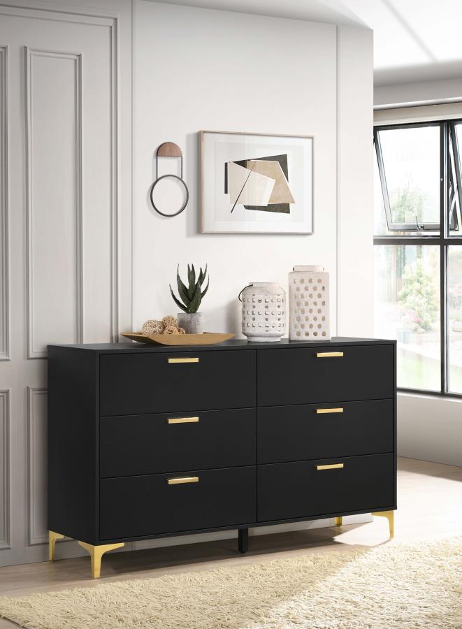 Kendall 6-drawer Dresser Black view 2