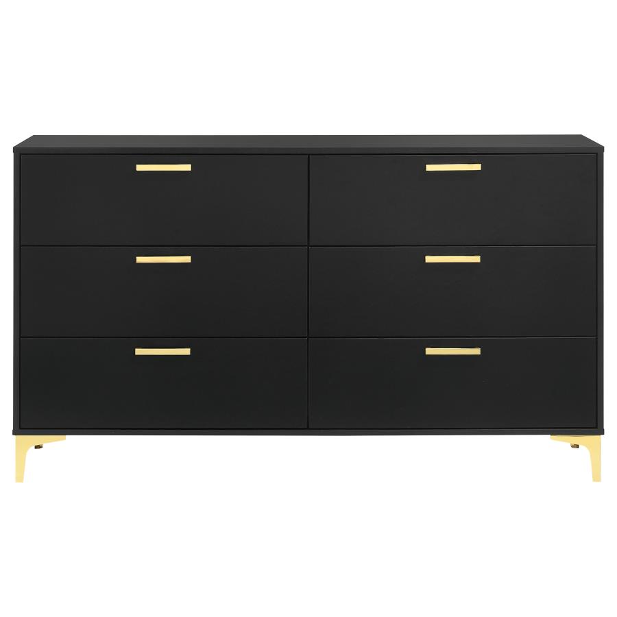 Kendall 6-drawer Dresser Black view 3