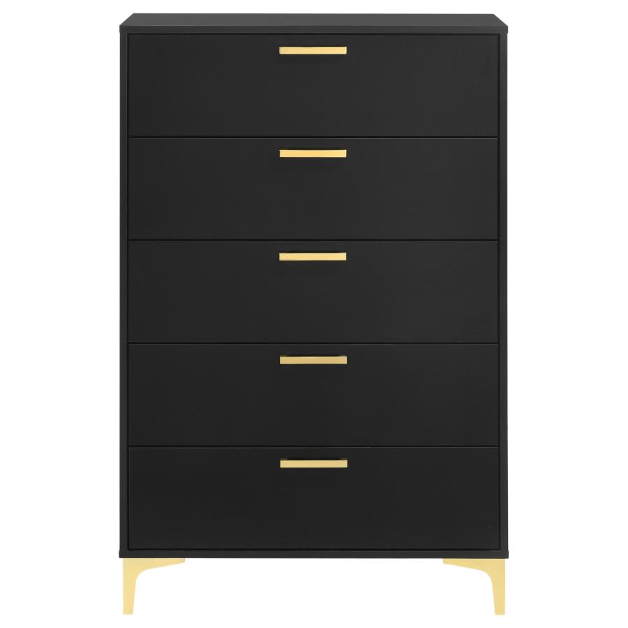 Kendall 5-drawer Bedroom Chest Black view 3