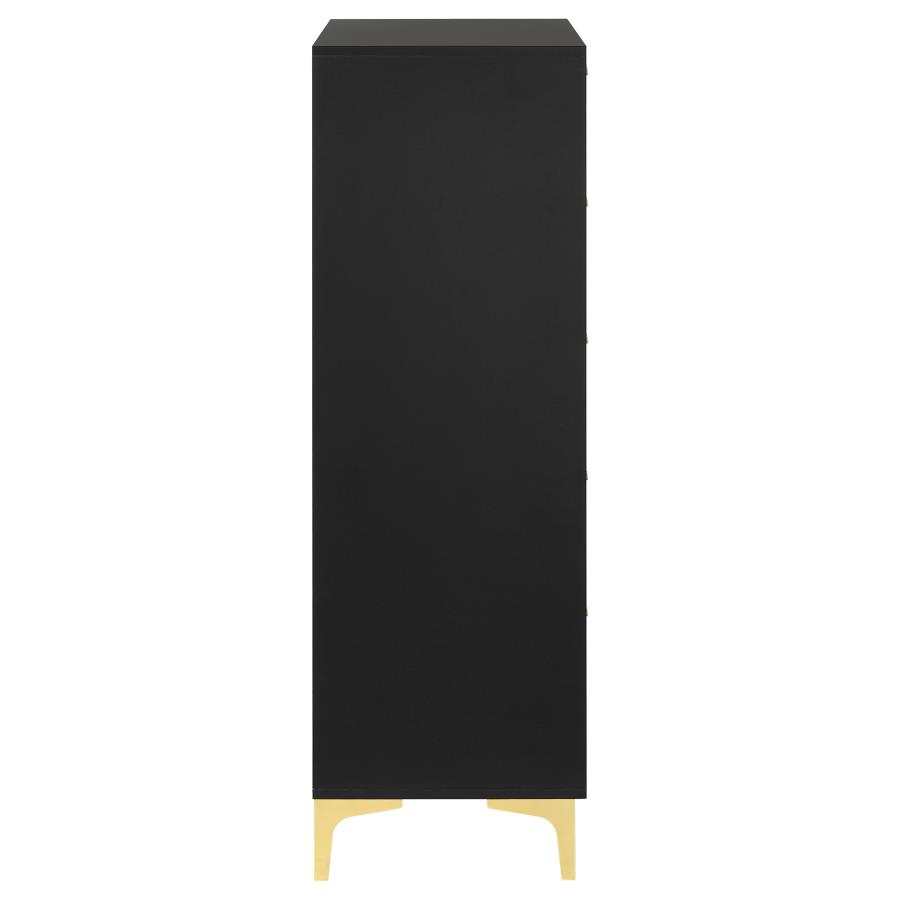 Kendall 5-drawer Bedroom Chest Black view 6