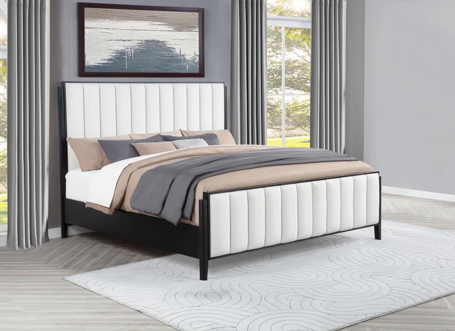Brookmead 60-inch Upholstered Eastern King Bed Black view 2