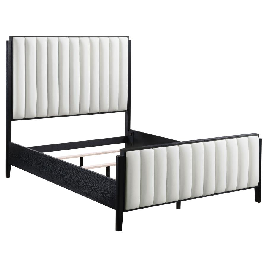 Brookmead 5-piece Upholstered Queen Bedroom Set Black view 3