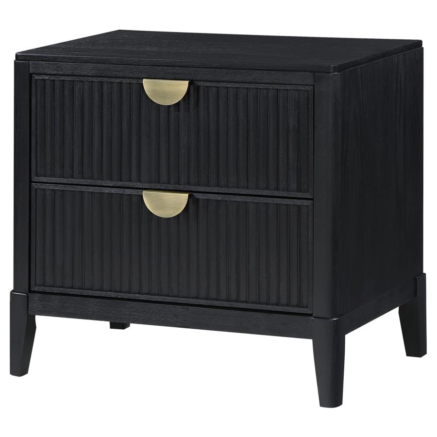 Brookmead 2-drawer Nightstand Black view 4