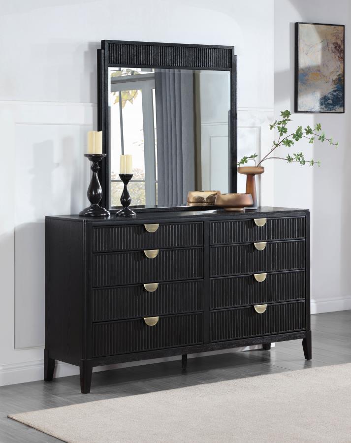 Brookmead 8-drawer Dresser with Mirror Black view 2