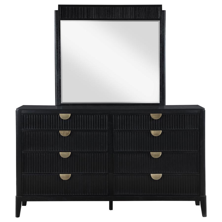 Brookmead 8-drawer Dresser with Mirror Black view 3