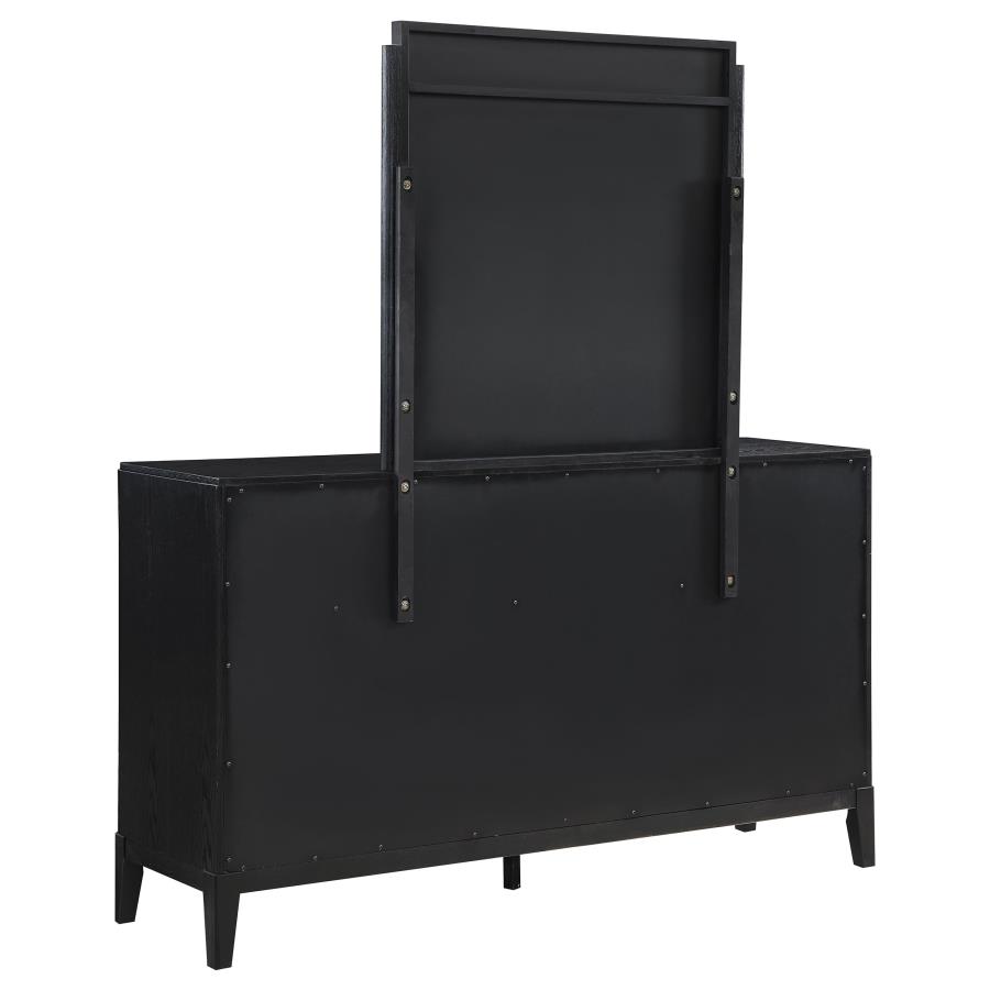 Brookmead 8-drawer Dresser with Mirror Black view 6
