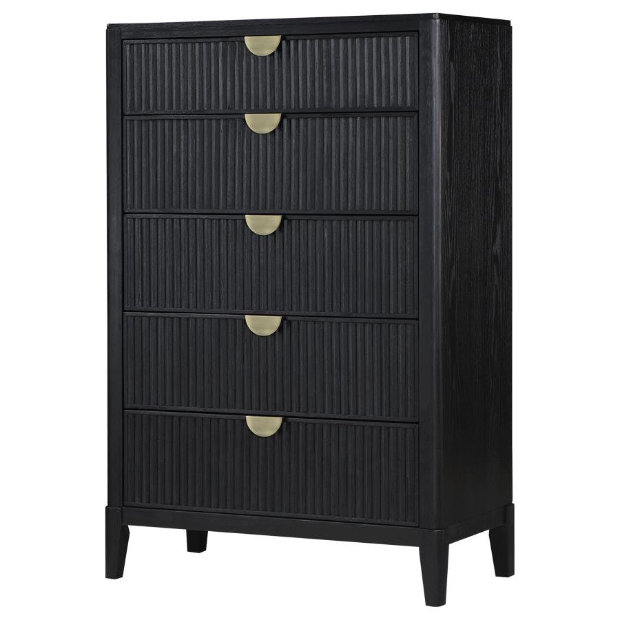 Brookmead 5-drawer Bedroom Chest Black view 4