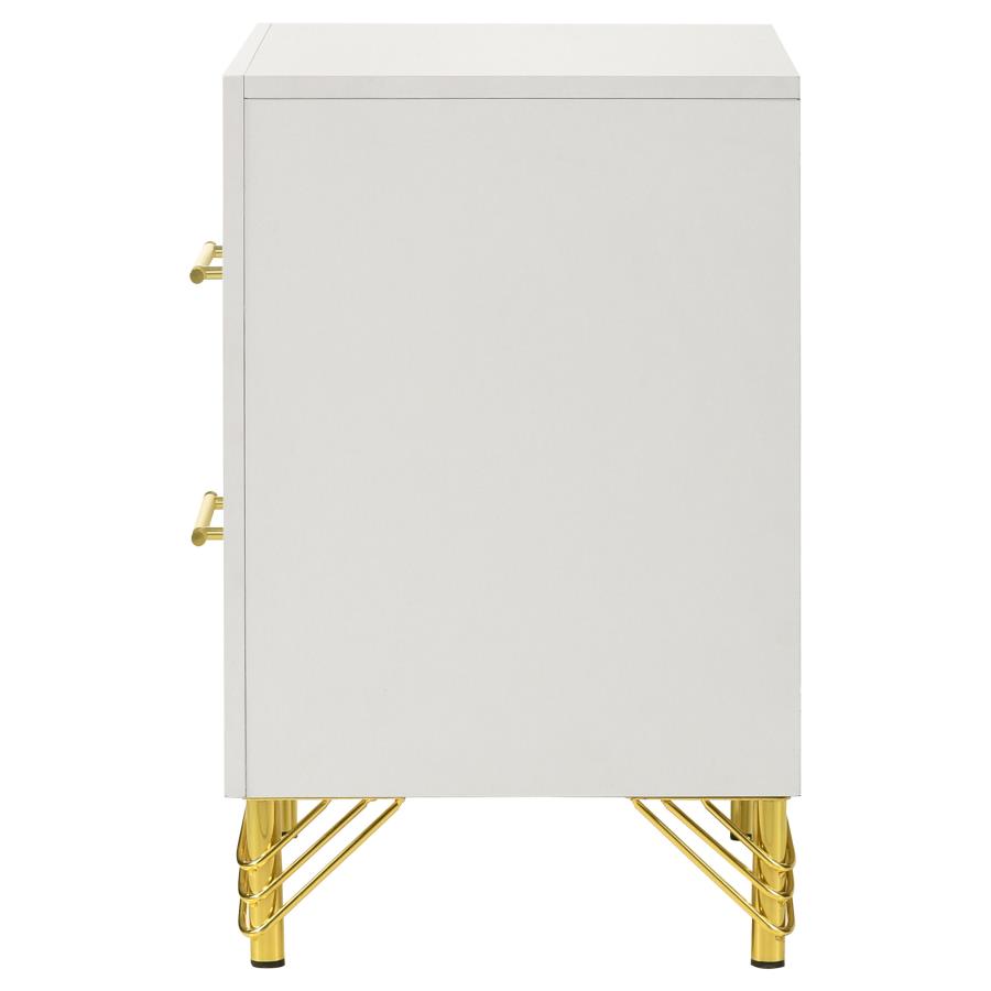 Lucia 2-drawer Nightstand Bedside Table White view 5