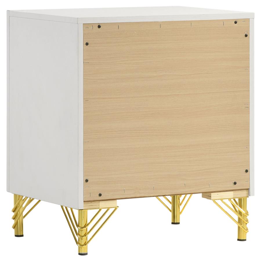 Lucia 2-drawer Nightstand Bedside Table White view 6