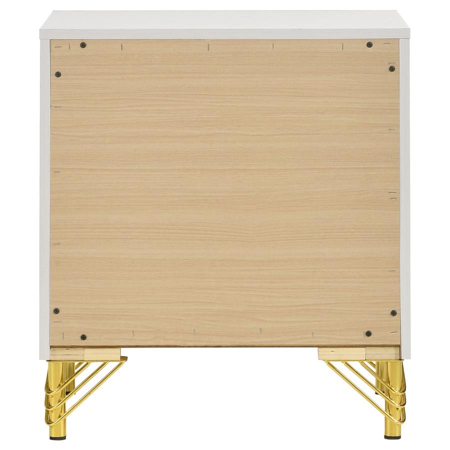 Lucia 2-drawer Nightstand Bedside Table White view 7