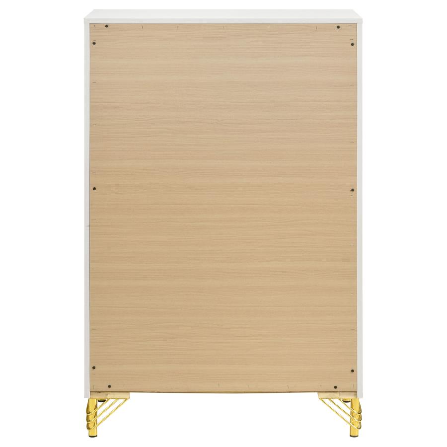 Lucia 5-drawer Bedroom Chest of Drawers White view 7