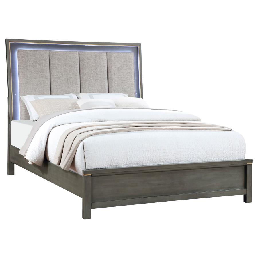 Kieran Wood California King LED Panel Bed Grey view 3