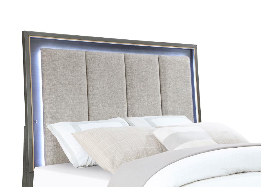 Kieran Wood California King LED Panel Bed Grey view 5