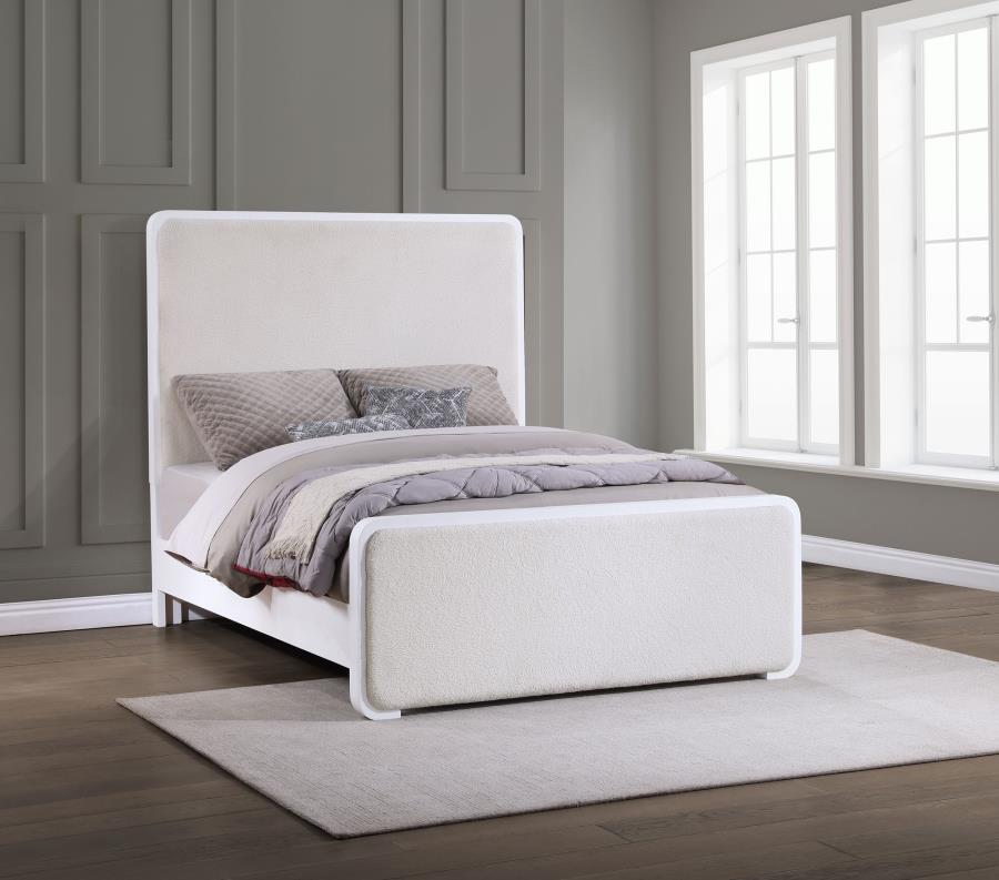 Anastasia Upholstered California King Panel Bed Pearl White view 2