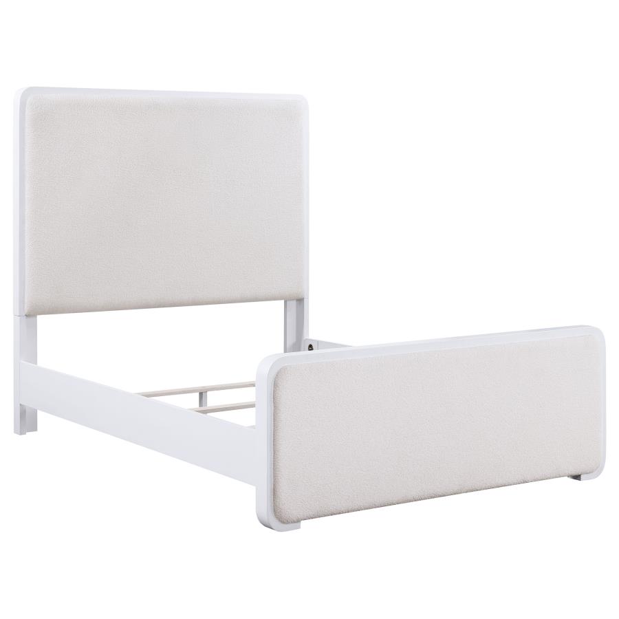 Anastasia Upholstered Queen Panel Bed Pearl White