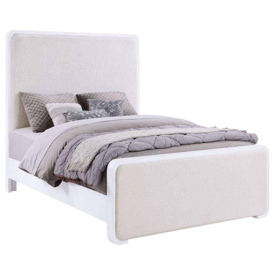 Anastasia Upholstered Queen Panel Bed Pearl White view 3