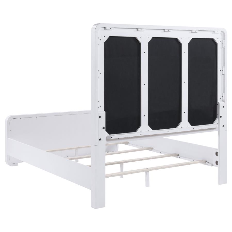 Anastasia Upholstered Queen Panel Bed Pearl White view 4