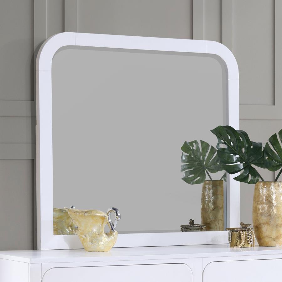 Anastasia Dresser Mirror Pearl White view 2