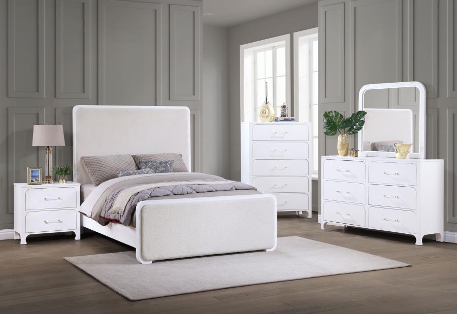 Anastasia Dresser Mirror Pearl White view 5