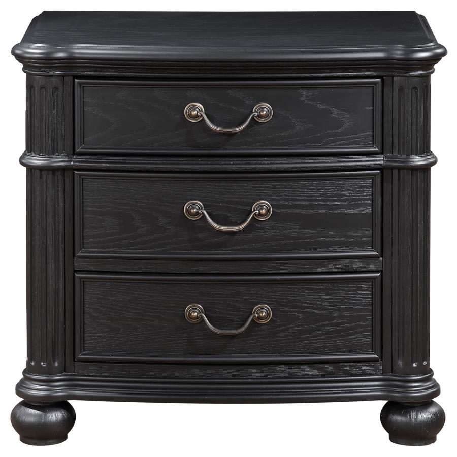 Celina 3-drawer Nightstand Black view 3