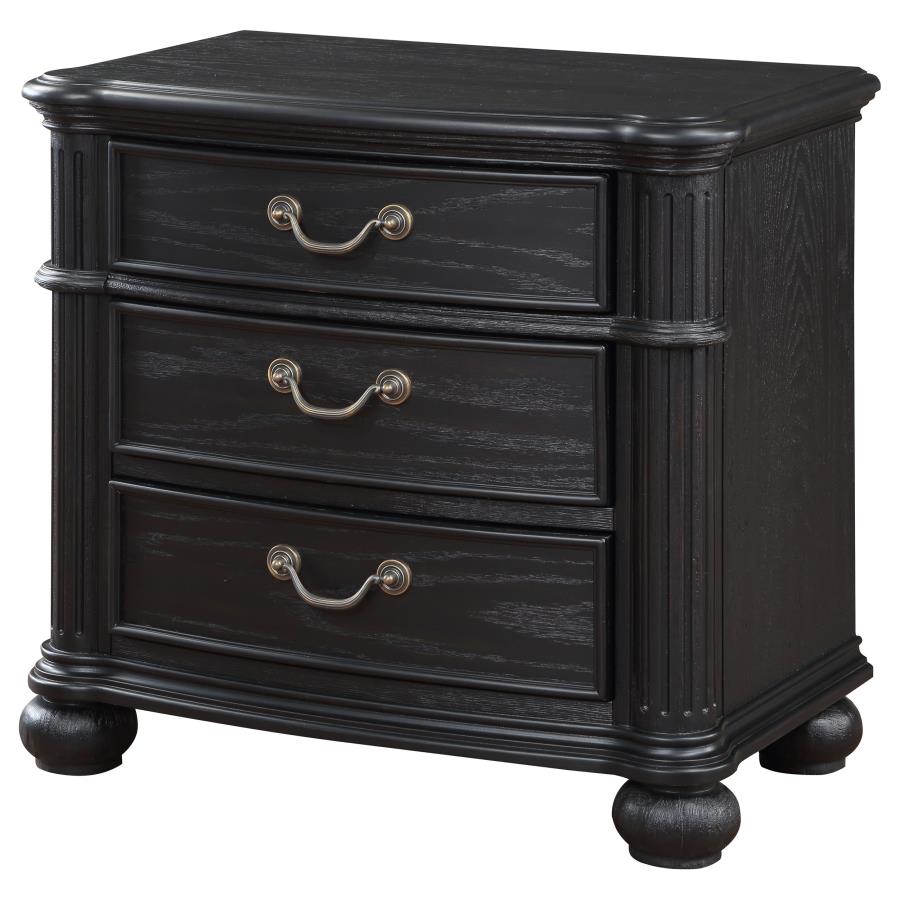 Celina 3-drawer Nightstand Black view 4