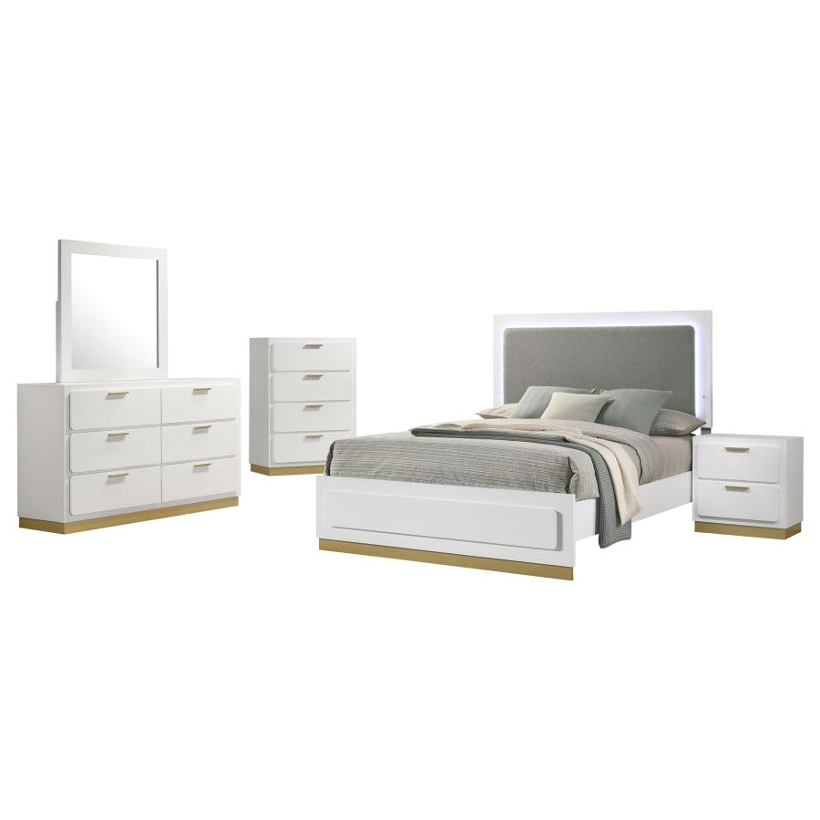 Caraway 5-piece Eastern King Bedroom Set White view 2