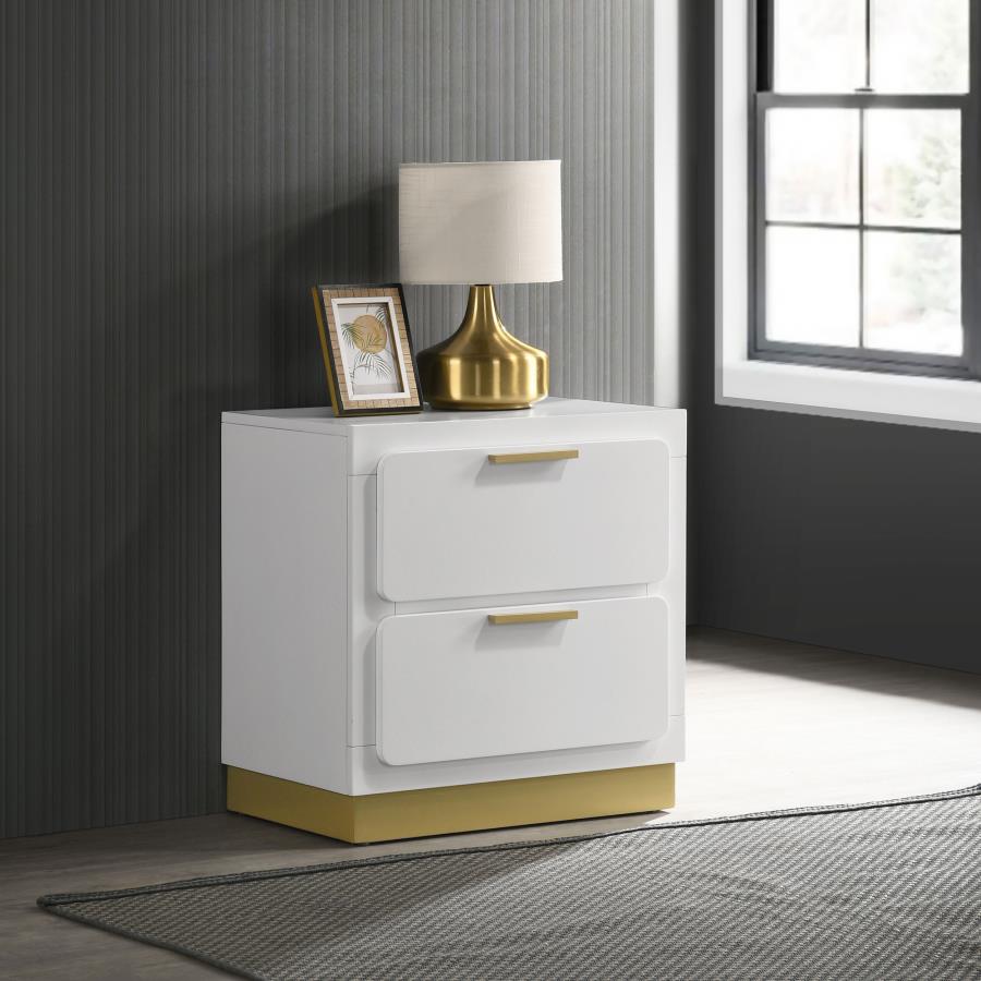 Caraway 2-drawer Nightstand White view 2