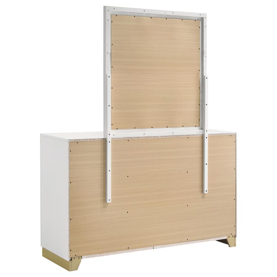 Caraway 6-drawer Dresser with Mirror White view 6