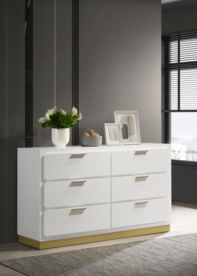 Caraway 6-drawer Dresser White view 2