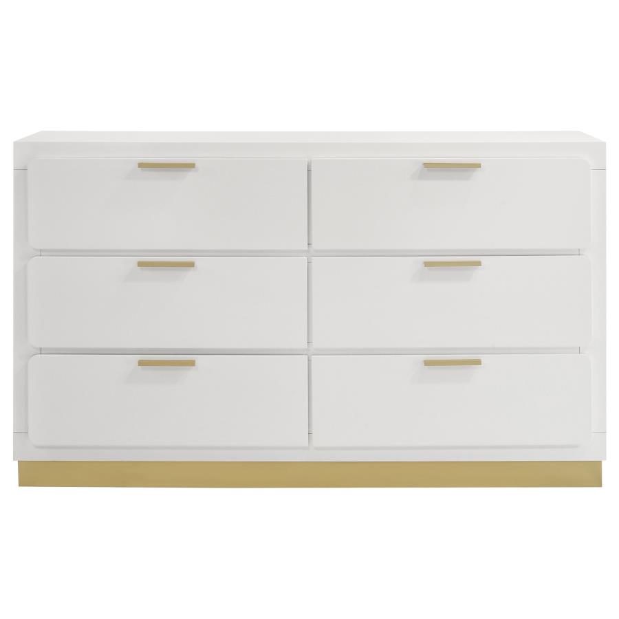 Caraway 6-drawer Dresser White view 3