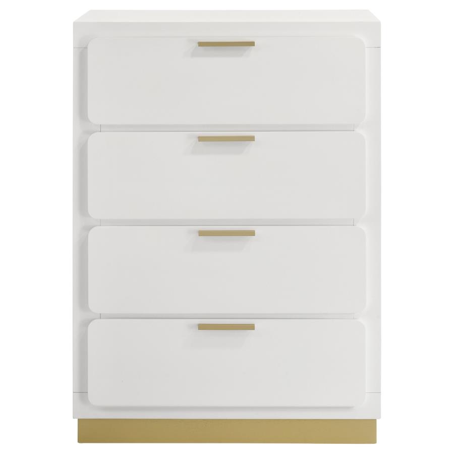 Caraway 4-drawer Bedroom Chest White view 3