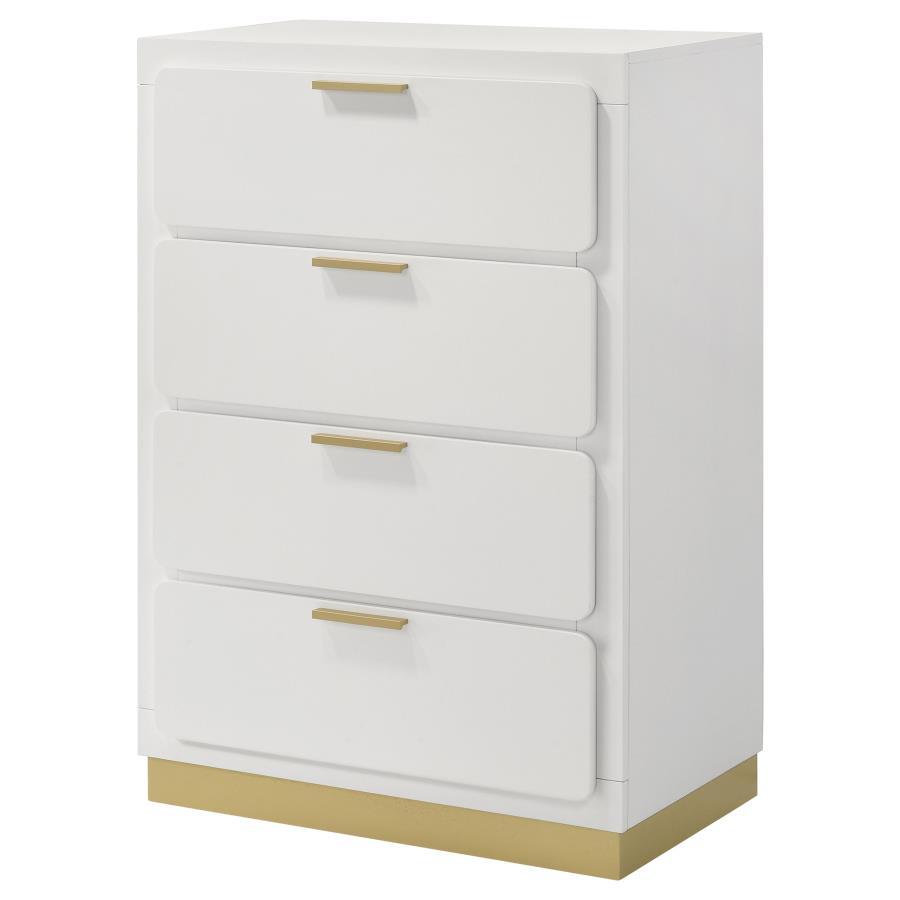 Caraway 4-drawer Bedroom Chest White view 4