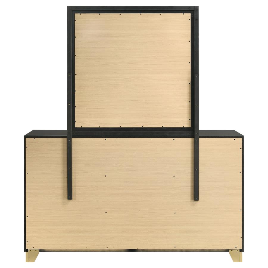 Caraway 6-drawer Dresser with Mirror Black view 7
