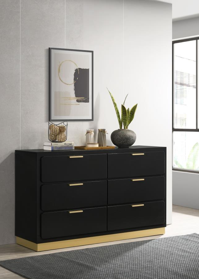 Caraway 6-drawer Dresser Black view 2