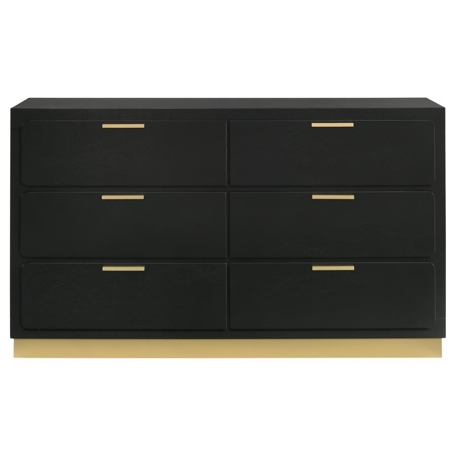 Caraway 6-drawer Dresser Black view 3