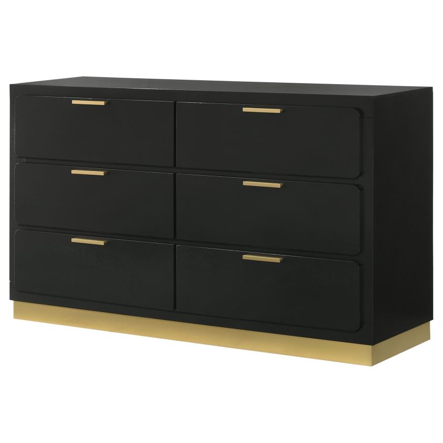 Caraway 6-drawer Dresser Black view 4